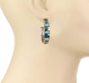 Western semi stone hoops - aztec flower cactus studs - Broken horn
