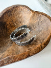 Western Texture Aztec Hoop Earrings - Broken horn