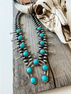 Western Squash Blossom Necklace - Broken horn