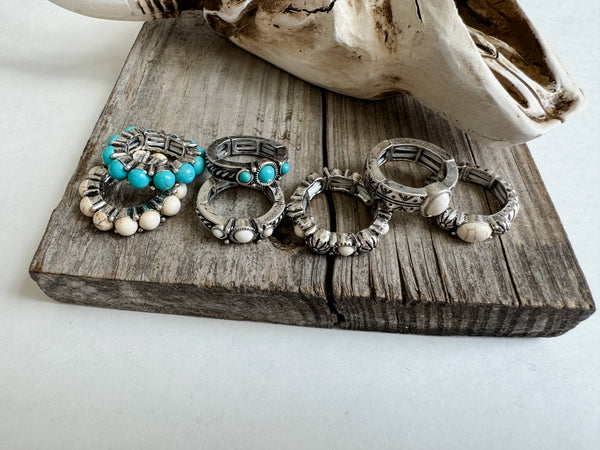 Western Simple Stretch Ring - Broken horn