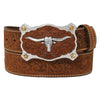 Justin Classic Men's Longhorn Belt - Brown - Broken horn