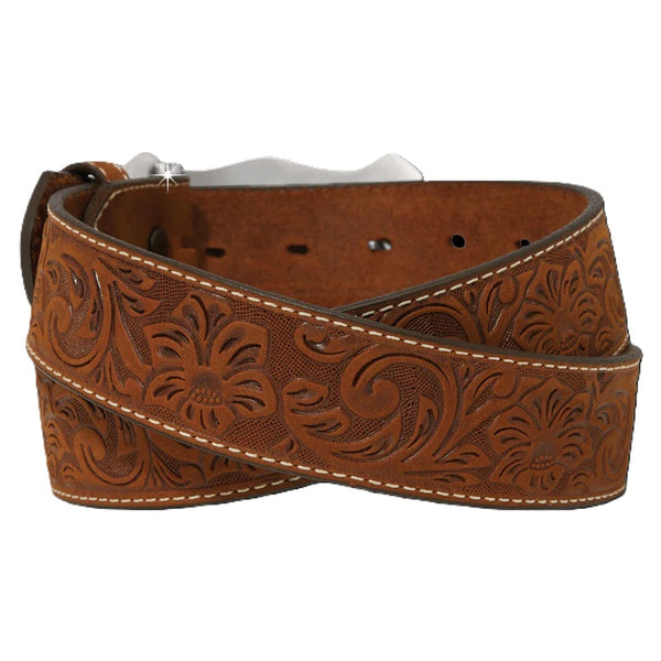 Justin Classic Men's Longhorn Belt - Brown - Broken horn