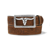 Tony Lama 1 1/2 Bark Stockyard Accessorie Belt - Broken horn