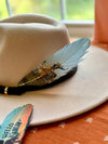 Bronc Buster Hat Feather - Broken horn