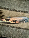 Orange Sunset Horses Hat Feather - Broken horn
