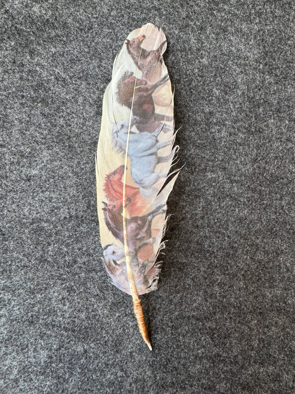 Wild Horses (Cream) Hat Feather - Broken horn