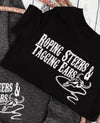 Roping Steers Tagging Ears - Broken horn