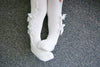 Girls Tights - Shirring Ribbon White