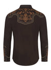 Rodeo Men's Western Cowboy Embroidery - Dark Brown - Broken horn