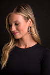 Turquoise and plum Round and Square Stone Hoops