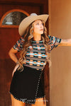 Black High Rise Wrap Studded Buckle Skirt W Shorts Lining