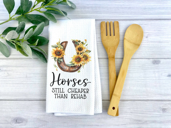 Horses Kitchen Towel Decor - Broken horn