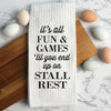 Stall Rest Funny Horse Towel - Broken horn