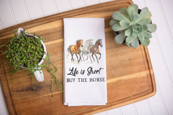 The Horse Kitchen Towel - Broken horn