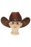Kids Faux Suede Cutter Crown Cowboy Hat - Broken horn
