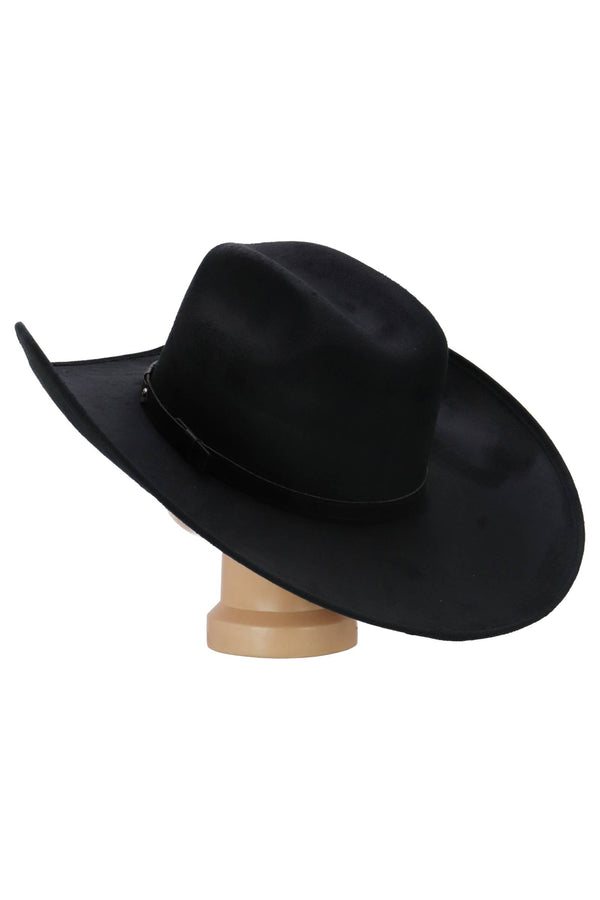 Kids Faux Suede Cutter Crown Cowboy Hat - Broken horn