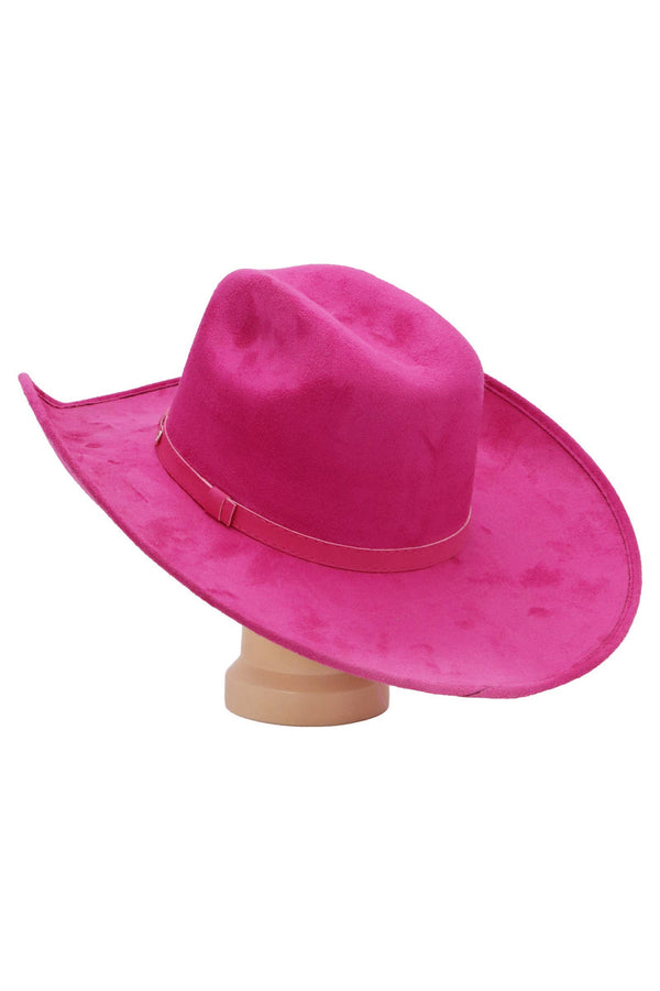 Kids Faux Suede Cutter Crown Cowboy Hat - Broken horn