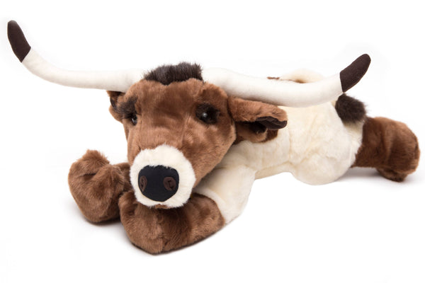 Lying Longhorn Stuffed Animal - Broken horn