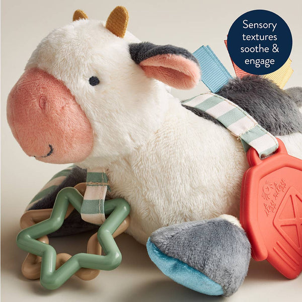 Itzy Ritzy Cow Itzy Friends Link & Love™ Activity Plush - Broken horn