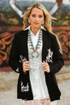 Lucky & Blessed Black Ivory Western Yoke Blazer