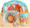 5-piece Bamboo Dinnerware Gift Set- Western Theme - Broken horn