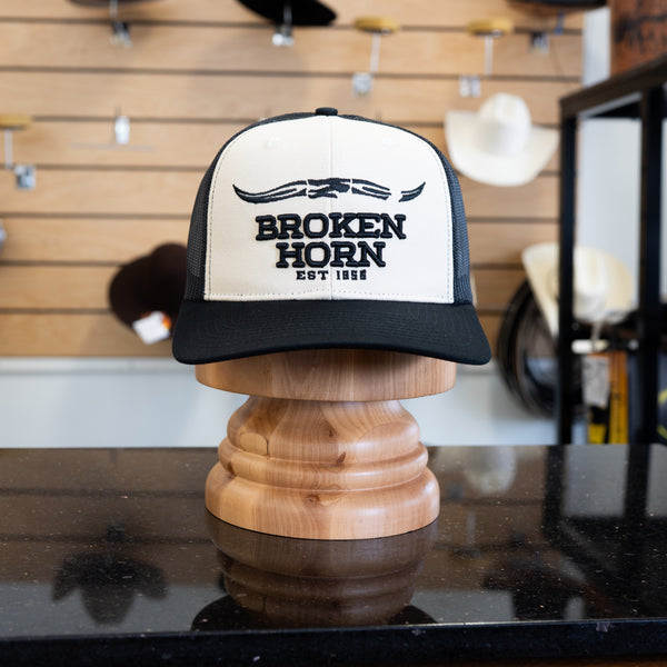 Broken Horn Cap 3D Embroidery Cream/Black - Broken horn