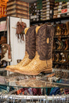 Cowtown Men's Orix Tooled Calf Boots - Broken horn
