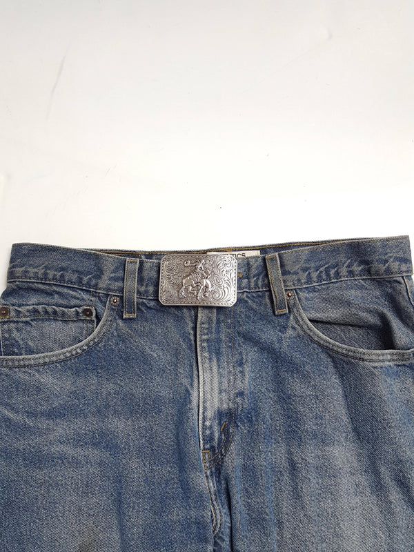 Western Silver Rodeo Belt Buckle