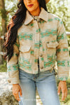 Jade Beige Shacket With Beige Sherpa Collar