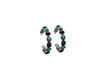 Turquoise and plum Round and Square Stone Hoops