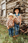 Aztec Bucking Horse  Pearl Snap Onesie