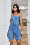 Bandeau Short Jumpsuit Denim - Broken horn