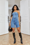 Bandeau Short Jumpsuit Denim - Broken horn
