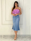 Fishtail Midi Skirt - Light blue - Broken horn