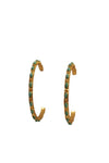 Gold and Turquoise Petitie Point Style Hoop Earring