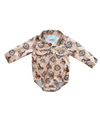Aztec Bucking Horse  Pearl Snap Onesie