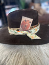 Leather Hat Card - Brandy - Broken horn