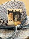 Leather Hat Card - Deuces Wild - Broken horn