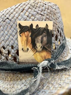 Leather Hat Card - Deuces Wild - Broken horn