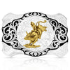 Montana Silversmiths Painted Canyon Buckle With Bull Rider - Broken horn