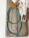 Western Semi Stone Layered Navajo Bead Neckace