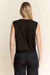 Suede Vest with Lace Trim