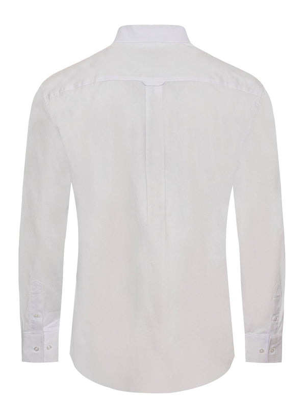 Rodeo Men’s Solid Western Twill Button Down Shirt - White - Broken horn