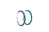Worn Silver Turq Trimmed Hoop Earring