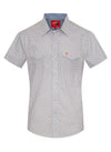 Rodeo Men's Short Sleeve Pearl Snap Print Shirt