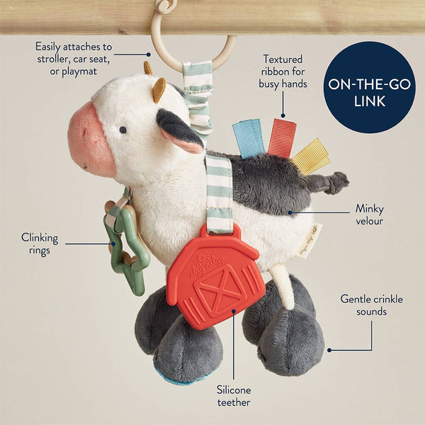 Itzy Ritzy Cow Itzy Friends Link & Love™ Activity Plush - Broken horn