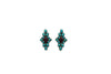 Dainty Turquoise and Plum Cluster Post Earrings