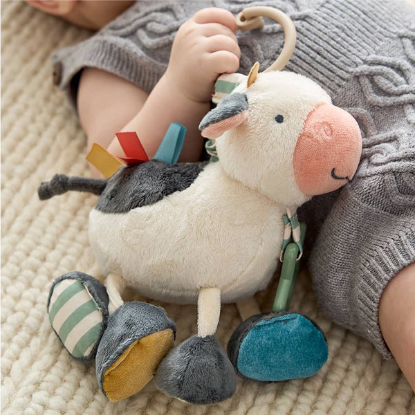 Itzy Ritzy Cow Itzy Friends Link & Love™ Activity Plush - Broken horn