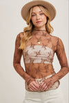 Floral Embroidery Lace Mesh Layering Top