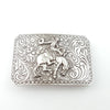 Western Silver Rodeo Belt Buckle